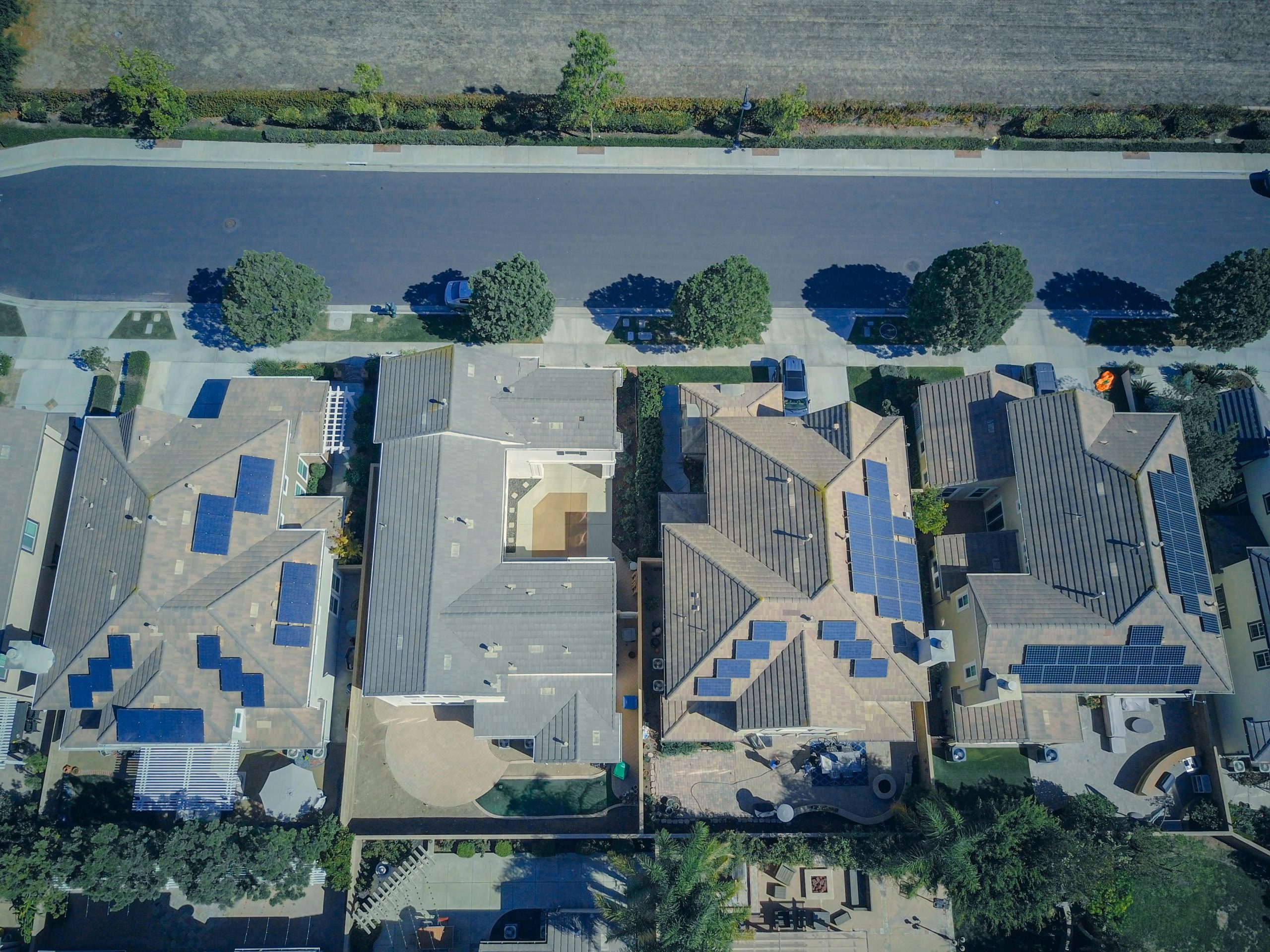 Solar panels on roofs